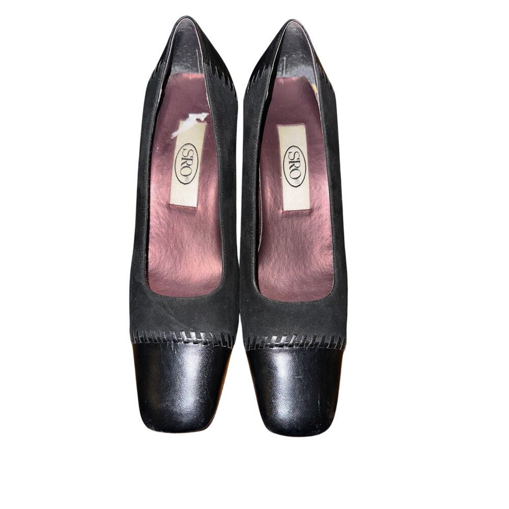 Women’s SRO Black Leather Pumps. Size 6.5